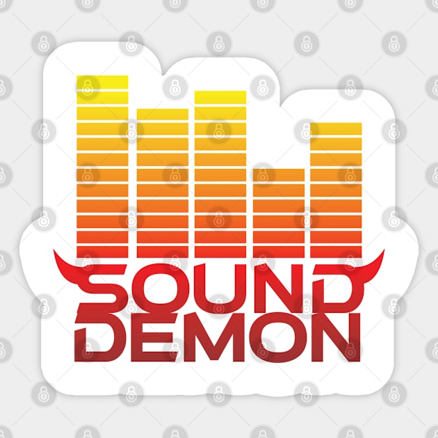 Sound Demon Sunset Red Sticker by MattOArtDesign